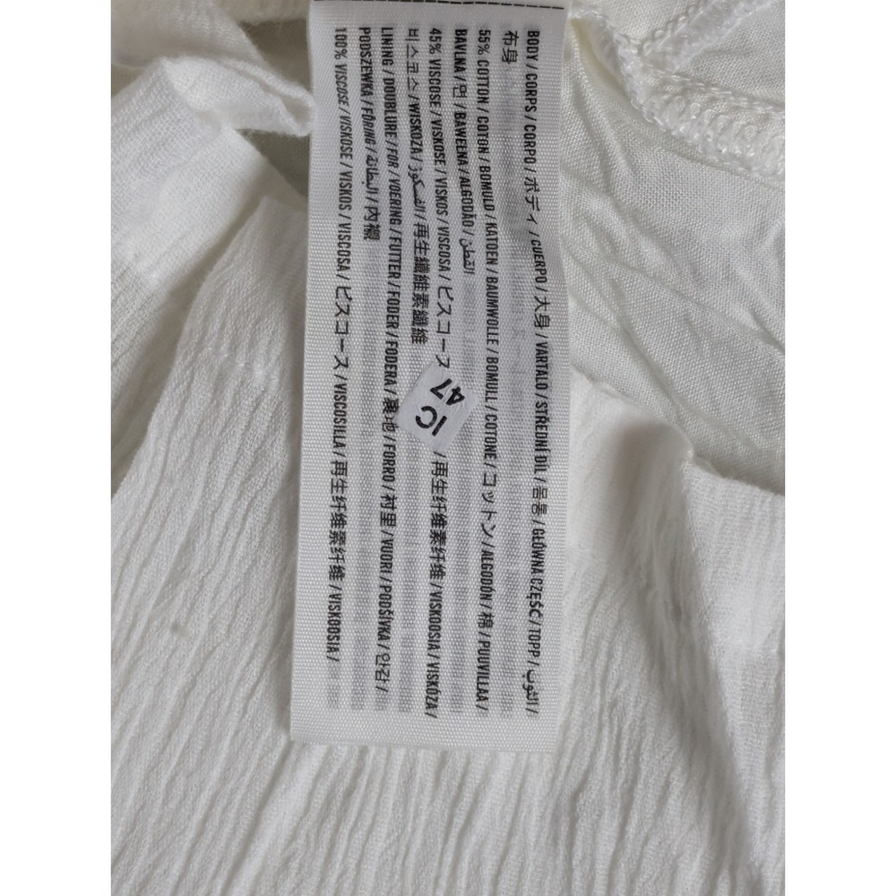 Abercrombie & Fitch White Crinkle Gauze Lace Romper Button Tie Waist Size Medium - Picture 11 of 14